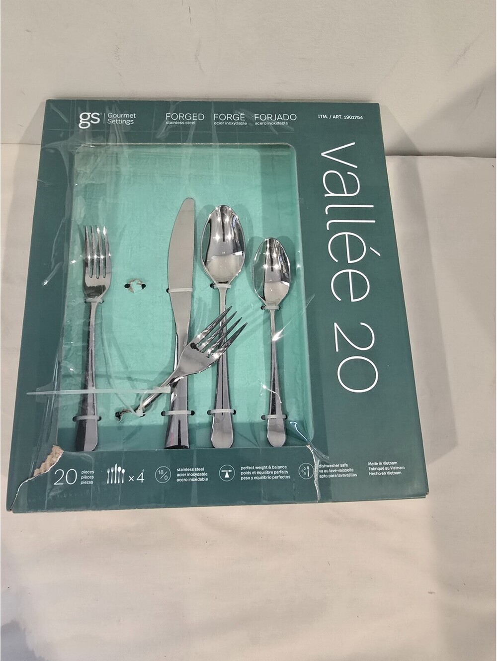 Gourmet Settings Vallée 20 18/0 Stainless Steel Flatware Set 20 Piece